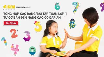 Tổng hợp các dạng bài tập toán lớp 1 từ cơ bản đến nâng cao có đáp án